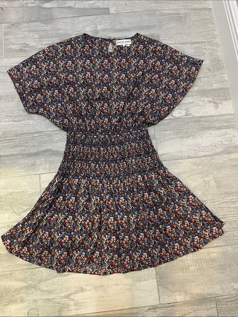Apiece Apart Lush Floral Smocked Waist Dress